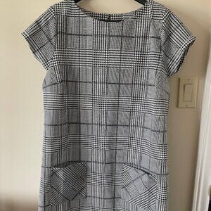 George Sheath Cap Sleeves Herringbone Pattern Size L -New